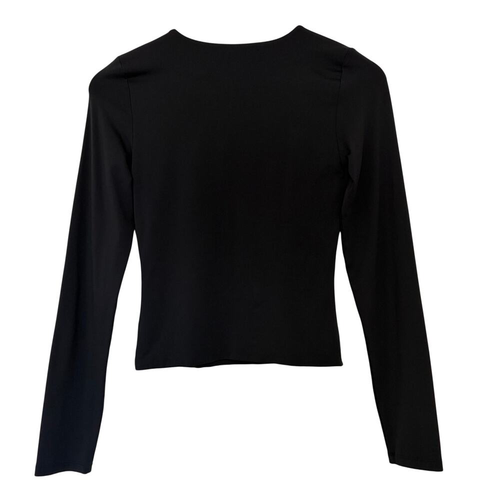 Aritzia Contour Babaton Long Sleeve Cropped Top Black Size M Stretch - Picture 5 of 9